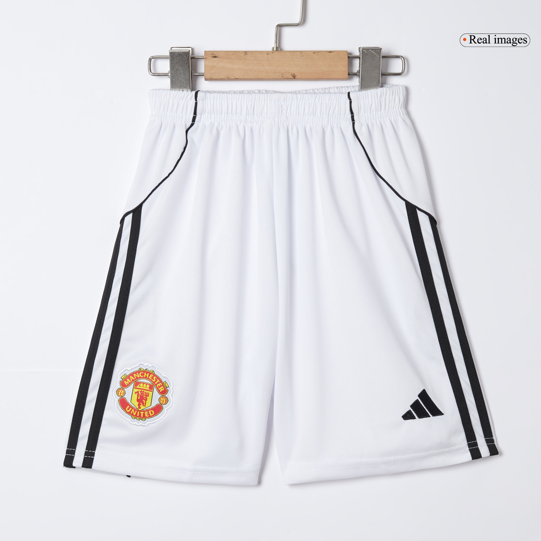 Manchester United Home Soccer Jersey Kit 2025/26 Kids(Jersey+Shorts) - gojersey