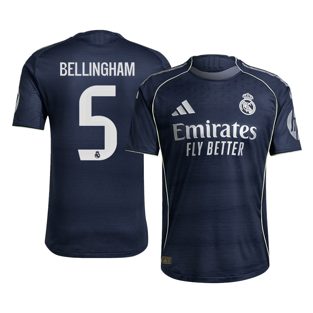 Real Madrid BELLINGHAM #5 Away Soccer Jersey Authentic 2025/26 - gojersey
