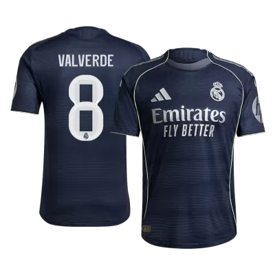 Real Madrid VALVERDE #8 Away Soccer Jersey Authentic 2025/26 - gojersey