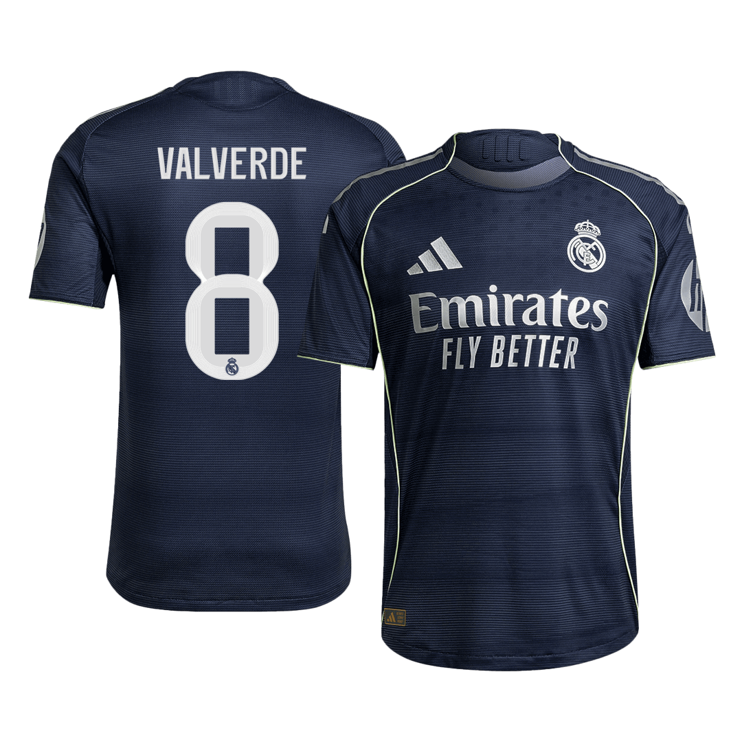 Real Madrid VALVERDE #8 Away Soccer Jersey Authentic 2025/26 - gojersey