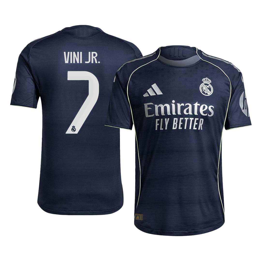 Real Madrid VINI JR. #7 Away Soccer Jersey Authentic 2025/26 - gojersey