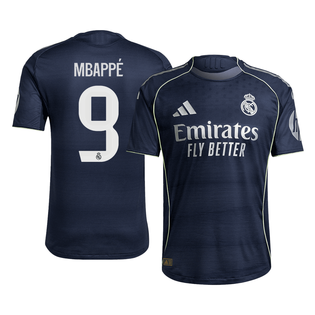 Real Madrid MBAPPÉ #9 Away Soccer Jersey Authentic 2025/26 - gojersey