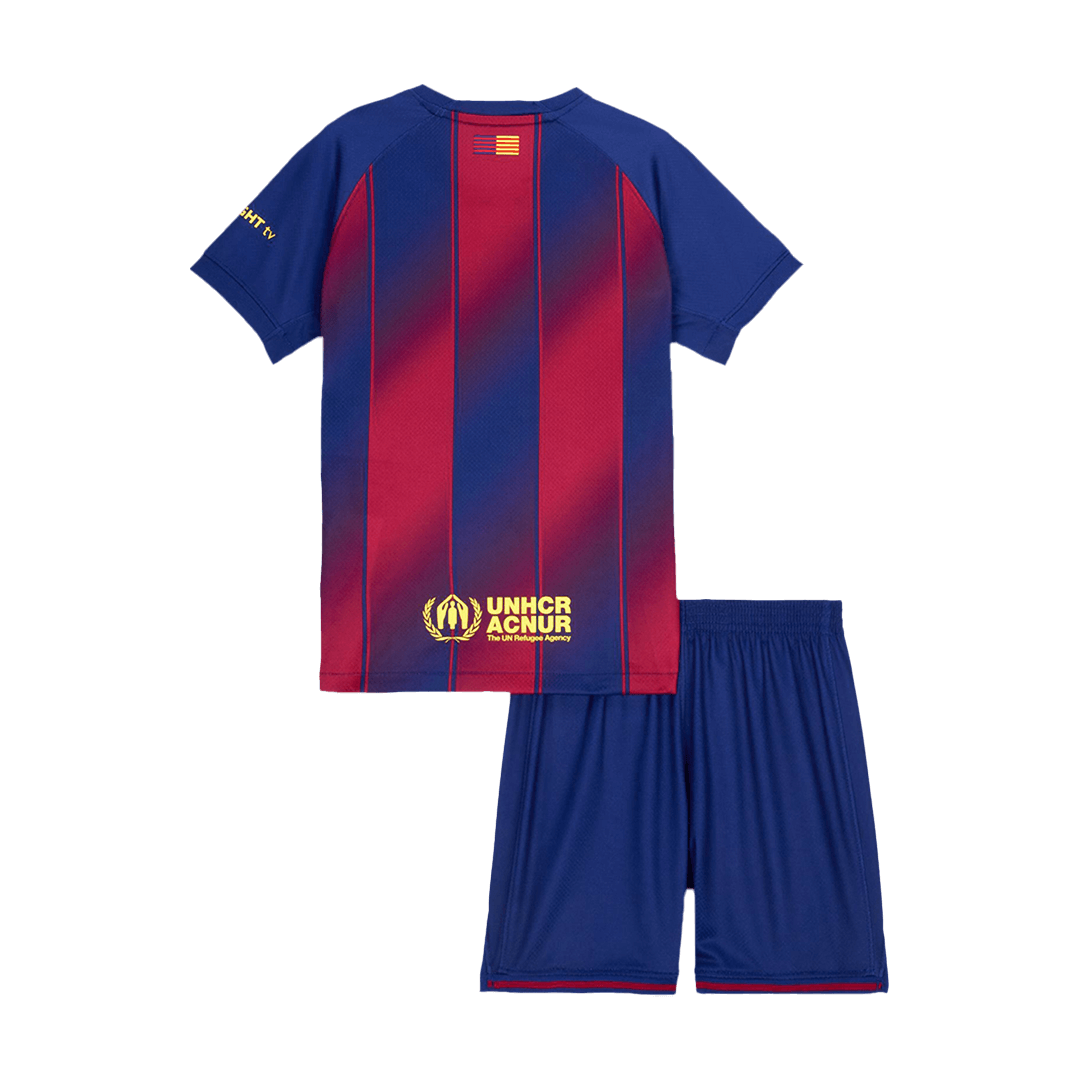Barcelona Home Soccer Jersey Kit 2025/26 Kids(Jersey+Shorts) - gojersey
