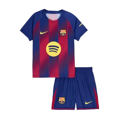 Barcelona Home Soccer Jersey Kit 2025/26 Kids(Jersey+Shorts) - gojersey