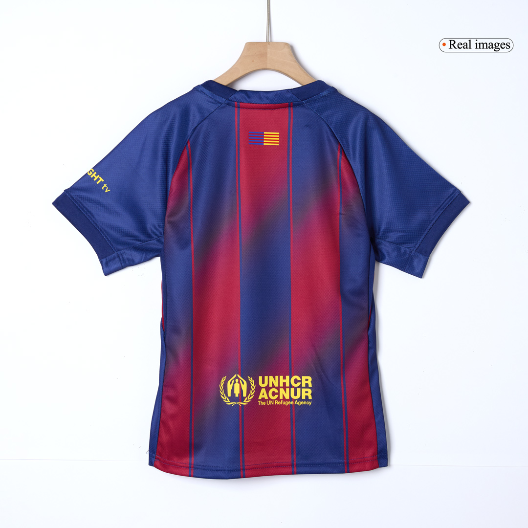 Barcelona Home Soccer Jersey Kit 2025/26 Kids(Jersey+Shorts) - gojersey