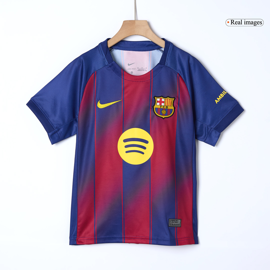 Barcelona Home Soccer Jersey Kit 2025/26 Kids(Jersey+Shorts) - gojersey