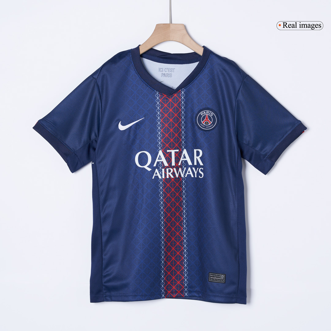 PSG Home Soccer Jersey Kit 2025/26 Kids(Jersey+Shorts) - gojersey