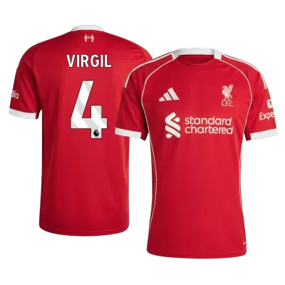 Liverpool VIRGIL #4 Home Soccer Jersey 2025/26 - gojersey
