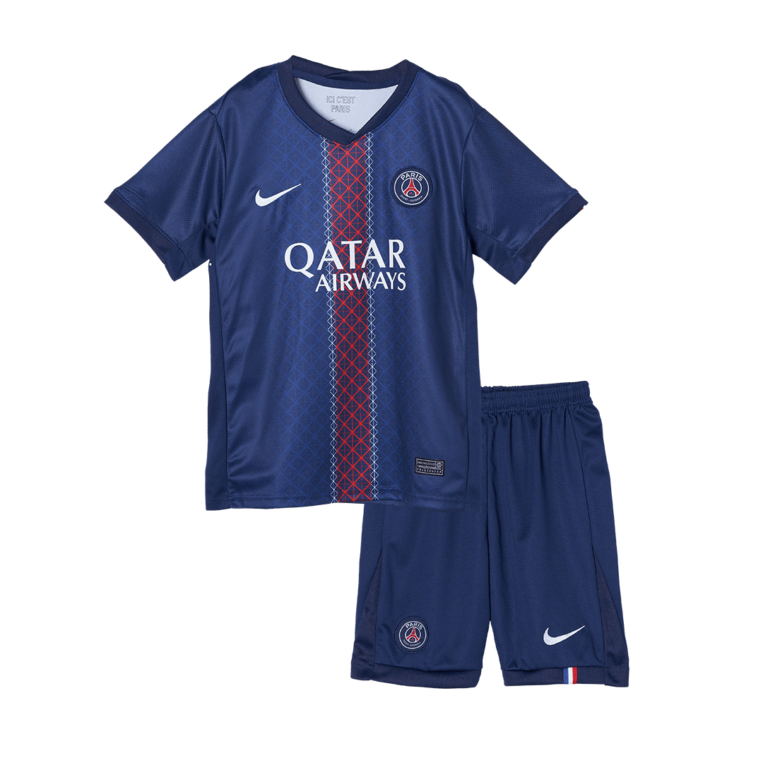 PSG Home Soccer Jersey Kit 2025/26 Kids(Jersey+Shorts) - gojersey