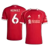 Liverpool KERKEZ #6 Home Soccer Jersey 2025/26 - gojersey