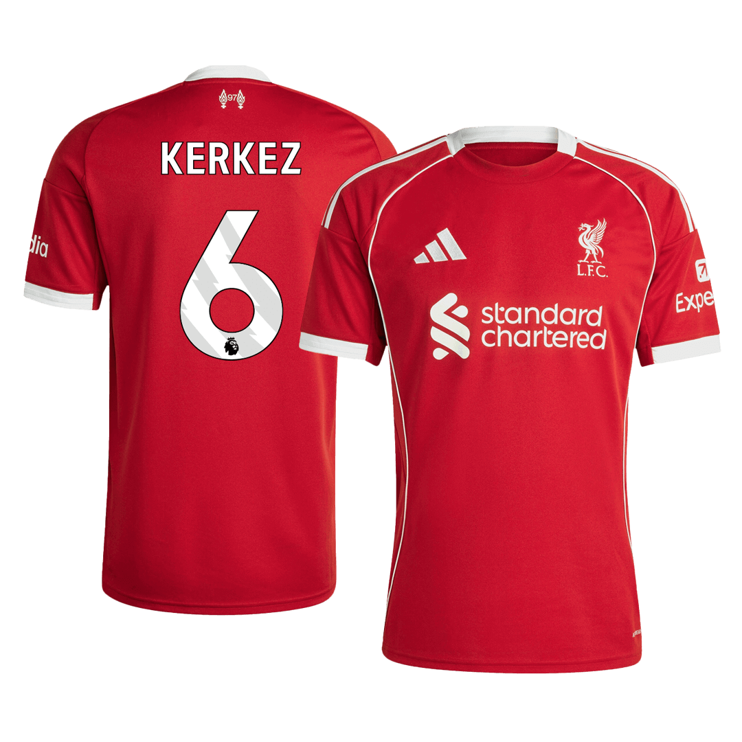Liverpool KERKEZ #6 Home Soccer Jersey 2025/26 - gojersey