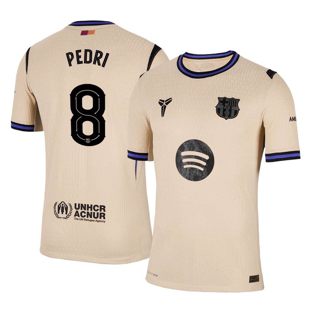 Barcelona PEDRI #8 Away Soccer Jersey Authentic 2025/26 - UCL Edition - gojersey