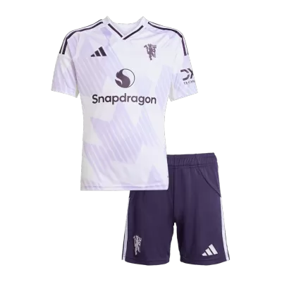 Manchester United Away Soccer Jersey Kit 2025/26 Kids(Jersey+Shorts) - gojersey