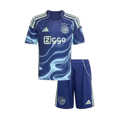 Kid's Ajax Away Soccer Jersey Kit(Jersey+Shorts) 2025/26 Navy - gojersey