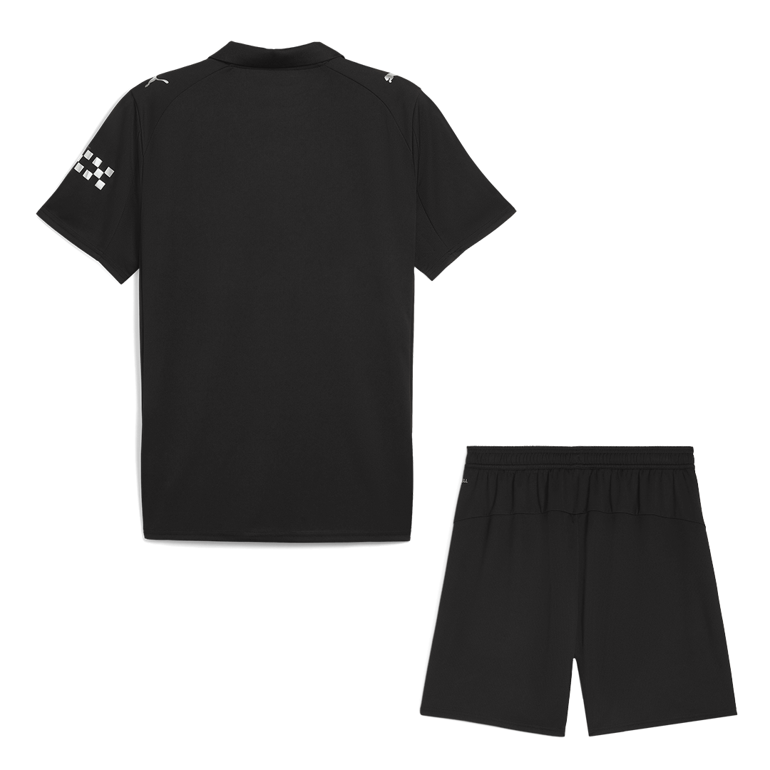 Manchester City Away Soccer Jersey Kit(Jersey+Shorts) 2025/26 Black - gojersey