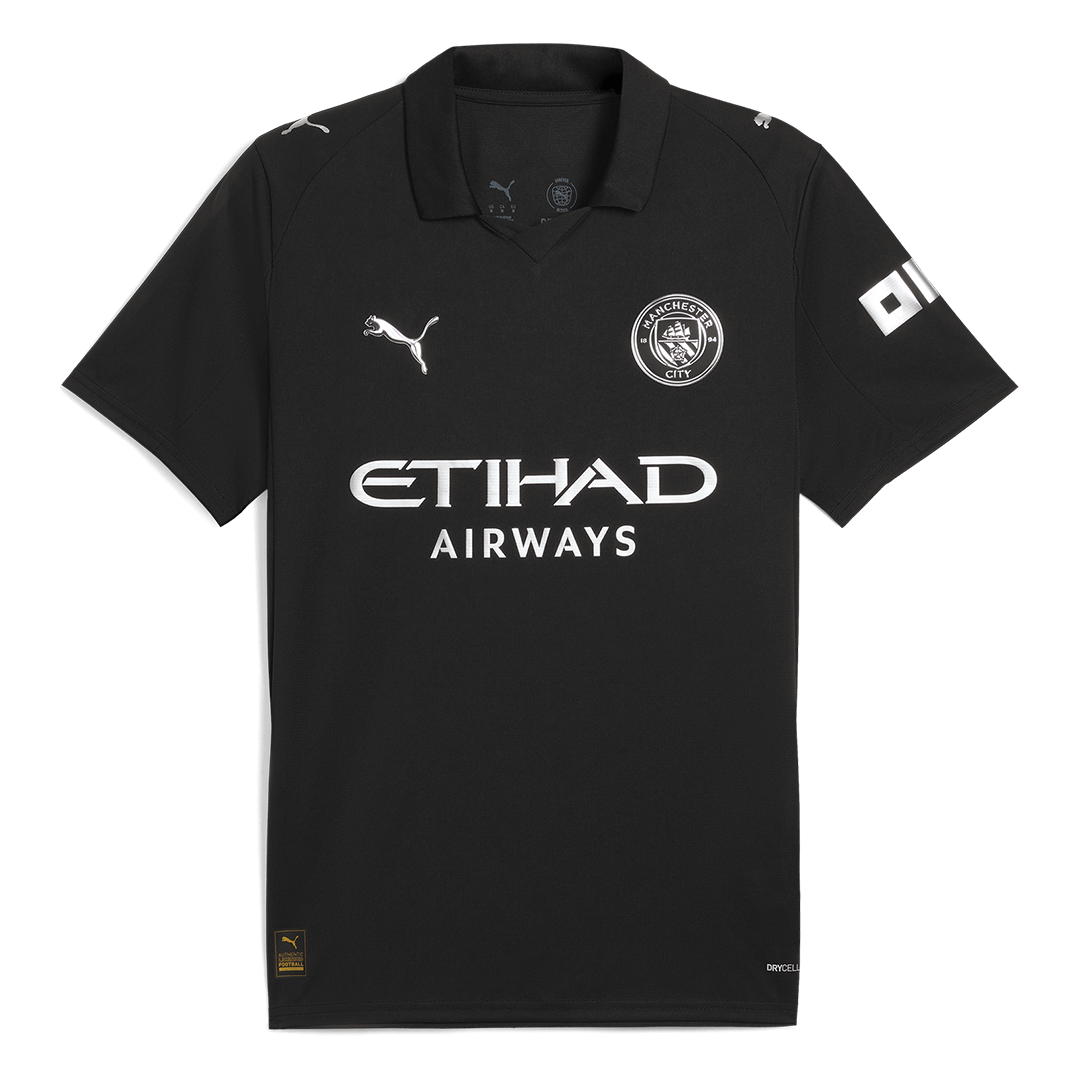 Manchester City Away Soccer Jersey 2025/26 Black - gojersey