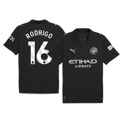 RODRIGO #16 Manchester City Away Soccer Jersey 2025/26 Black - gojersey