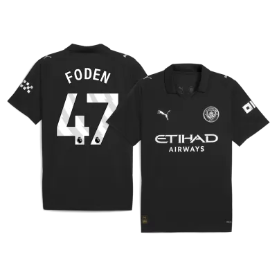 FODEN #47 Manchester City Away Soccer Jersey 2025/26 Black - gojersey