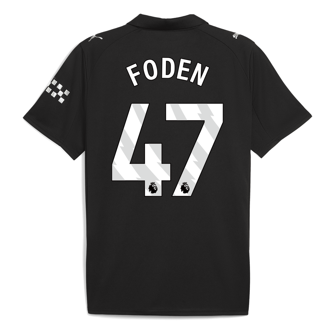 FODEN #47 Manchester City Away Soccer Jersey 2025/26 Black - gojersey