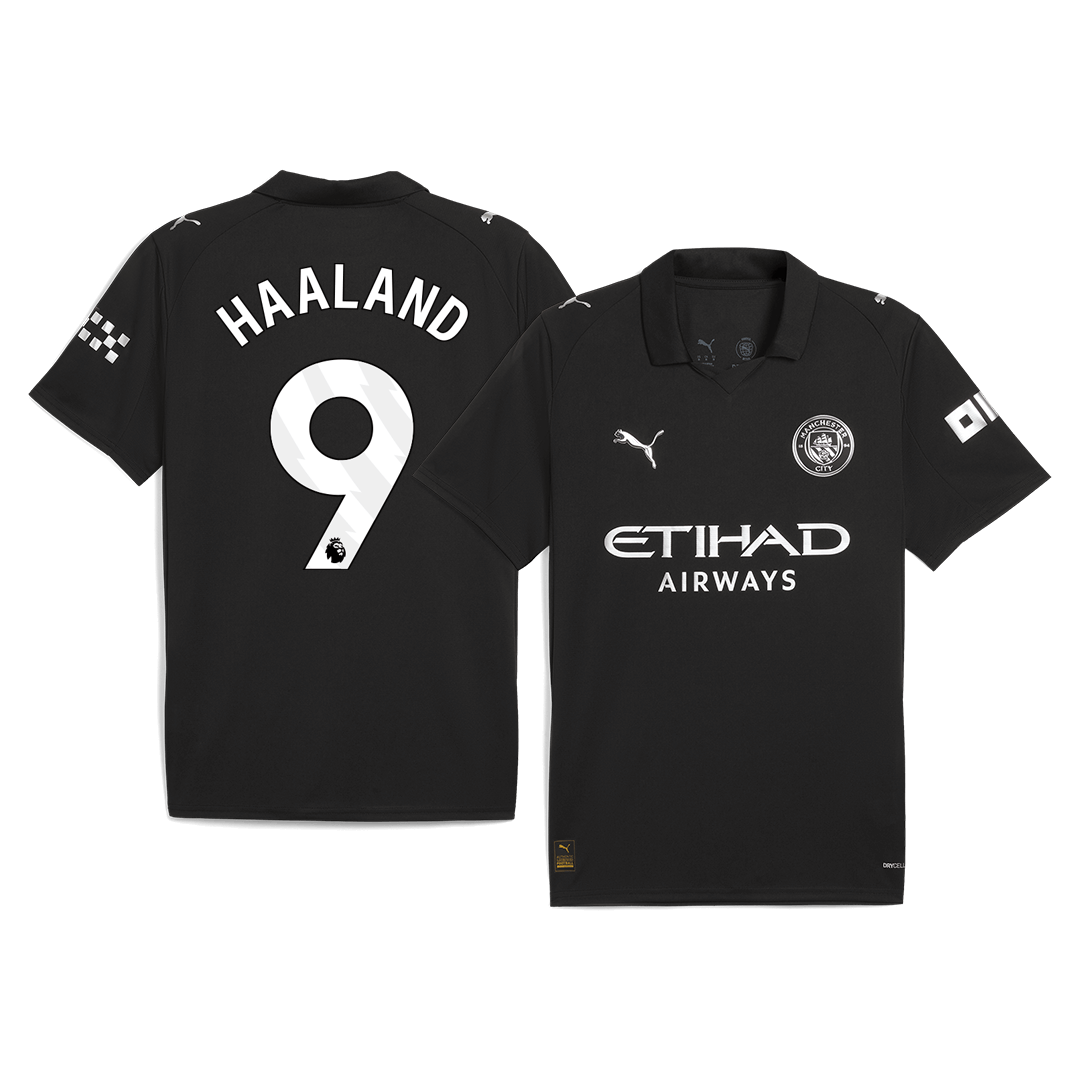 HAALAND #9 Manchester City Away Soccer Jersey 2025/26 Black - gojersey