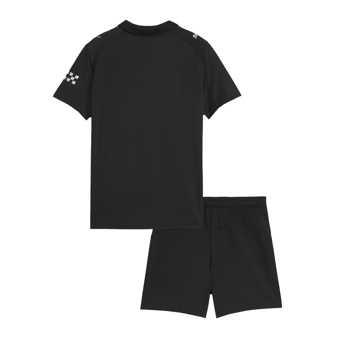 Kid's Manchester City Away Soccer Jersey Kit(Jersey+Shorts) 2025/26 Black - gojersey