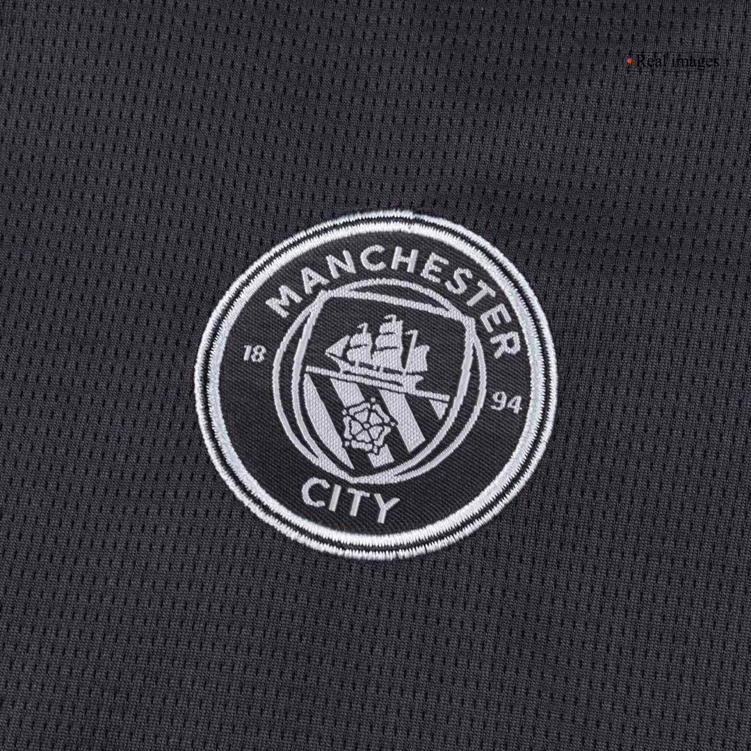 Kid's Manchester City Away Soccer Jersey Kit(Jersey+Shorts) 2025/26 Black - gojersey