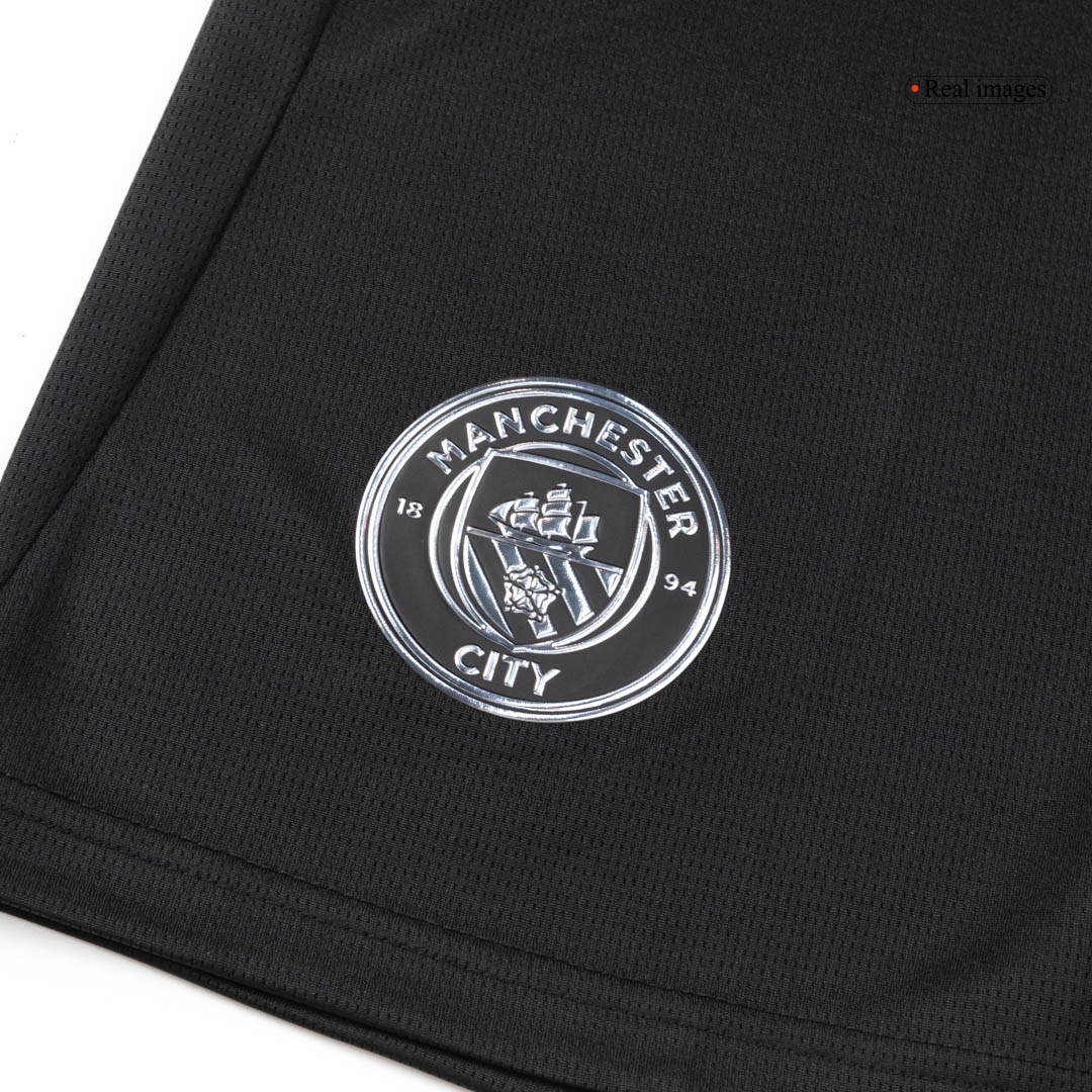 Manchester City Away Soccer Jersey Kit(Jersey+Shorts) 2025/26 Black - gojersey