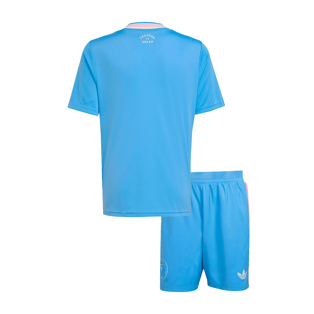 Kid's Inter Miami Third away Soccer Jersey Kit(Jersey+Shorts) 2025 Blue - gojersey