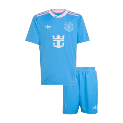Kid's Inter Miami Third away Soccer Jersey Kit(Jersey+Shorts) 2025 Blue - gojersey