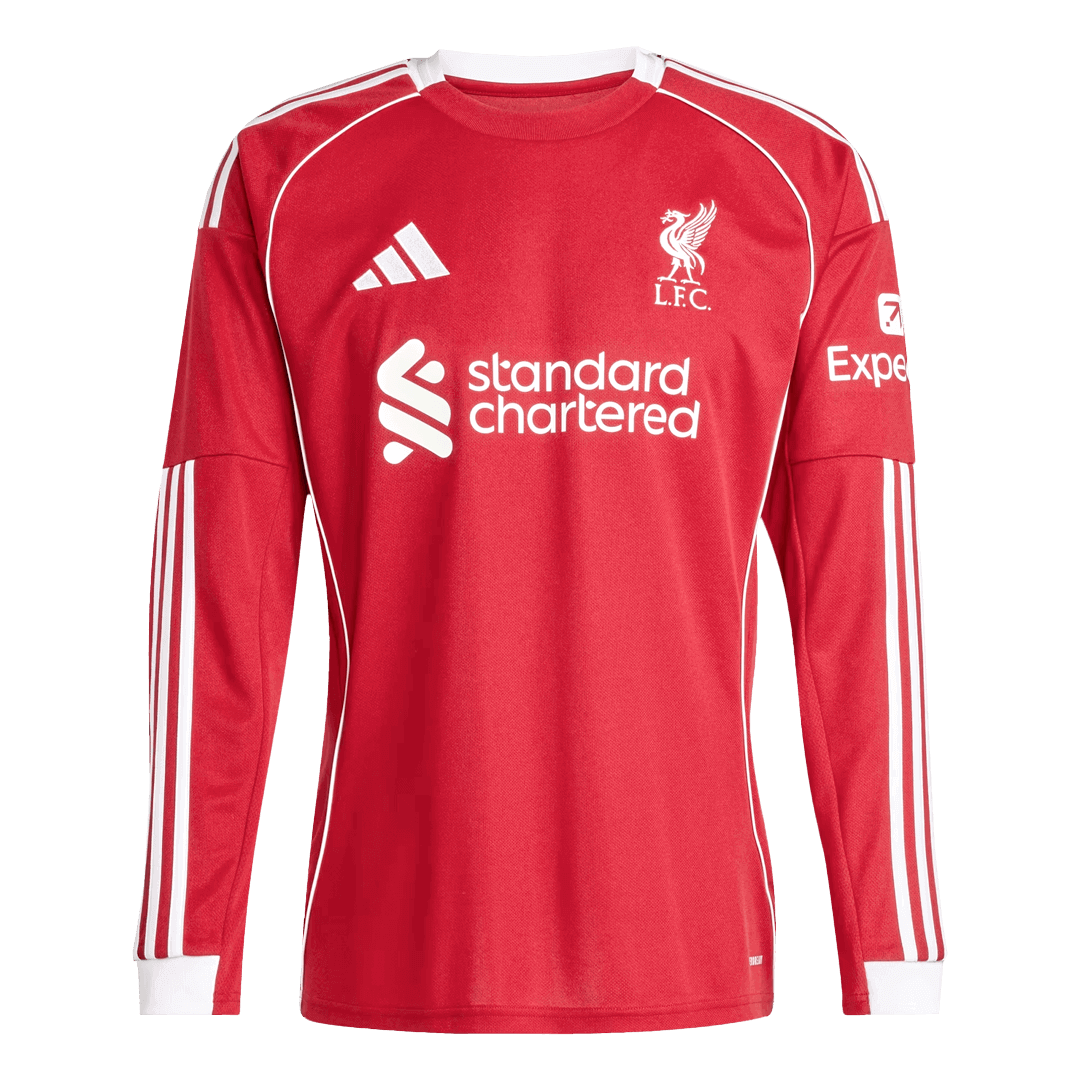 Liverpool Home Soccer Jersey Retro 2025/26 - Long Sleeve - gojersey