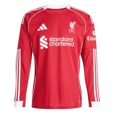 Liverpool Home Soccer Jersey Retro 2025/26 - Long Sleeve - gojersey