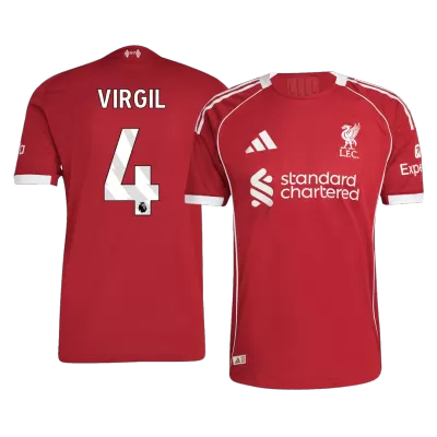 Liverpool VIRGIL #4 Home Soccer Jersey Authentic 2025/26 - gojersey