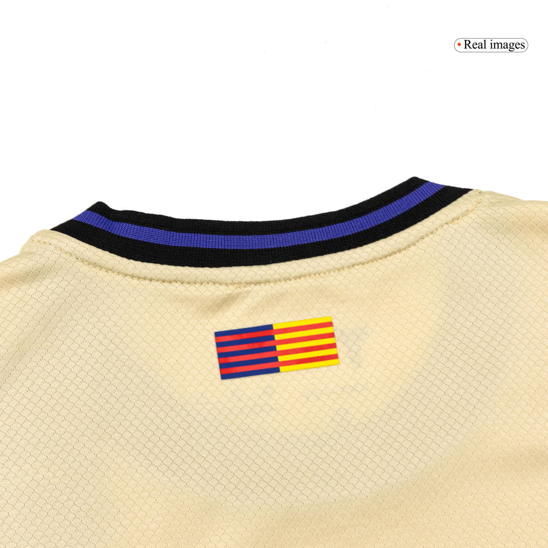 Kid's Barcelona Away Soccer Jersey Kit(Jersey+Shorts) 2025/26 Yellow - gojersey