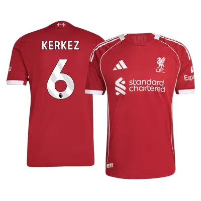 Liverpool KERKEZ #6 Home Soccer Jersey Authentic 2025/26 - gojersey