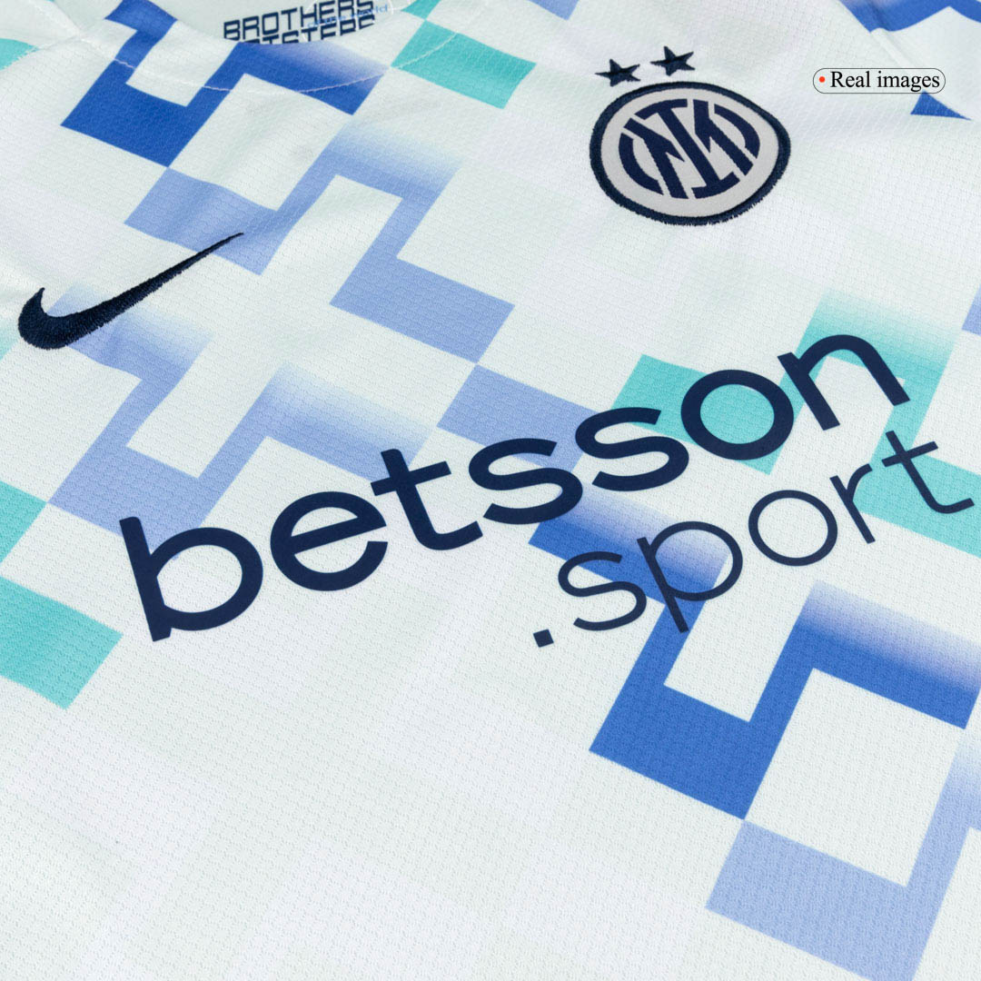 Kid's Inter Milan Away Soccer Jersey Kit(Jersey+Shorts) 2025/26 White - gojersey