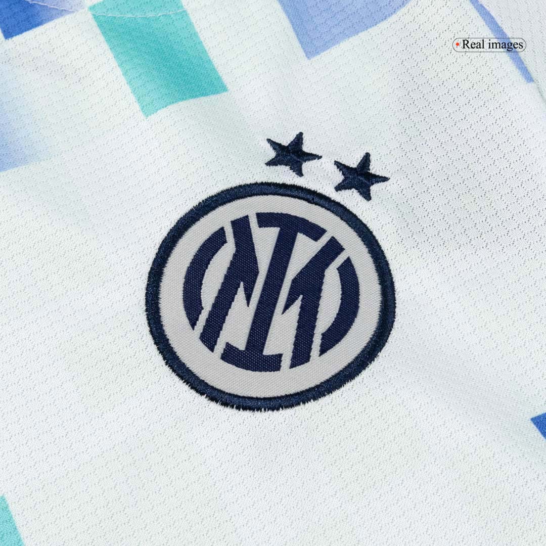 Kid's Inter Milan Away Soccer Jersey Kit(Jersey+Shorts) 2025/26 White - gojersey