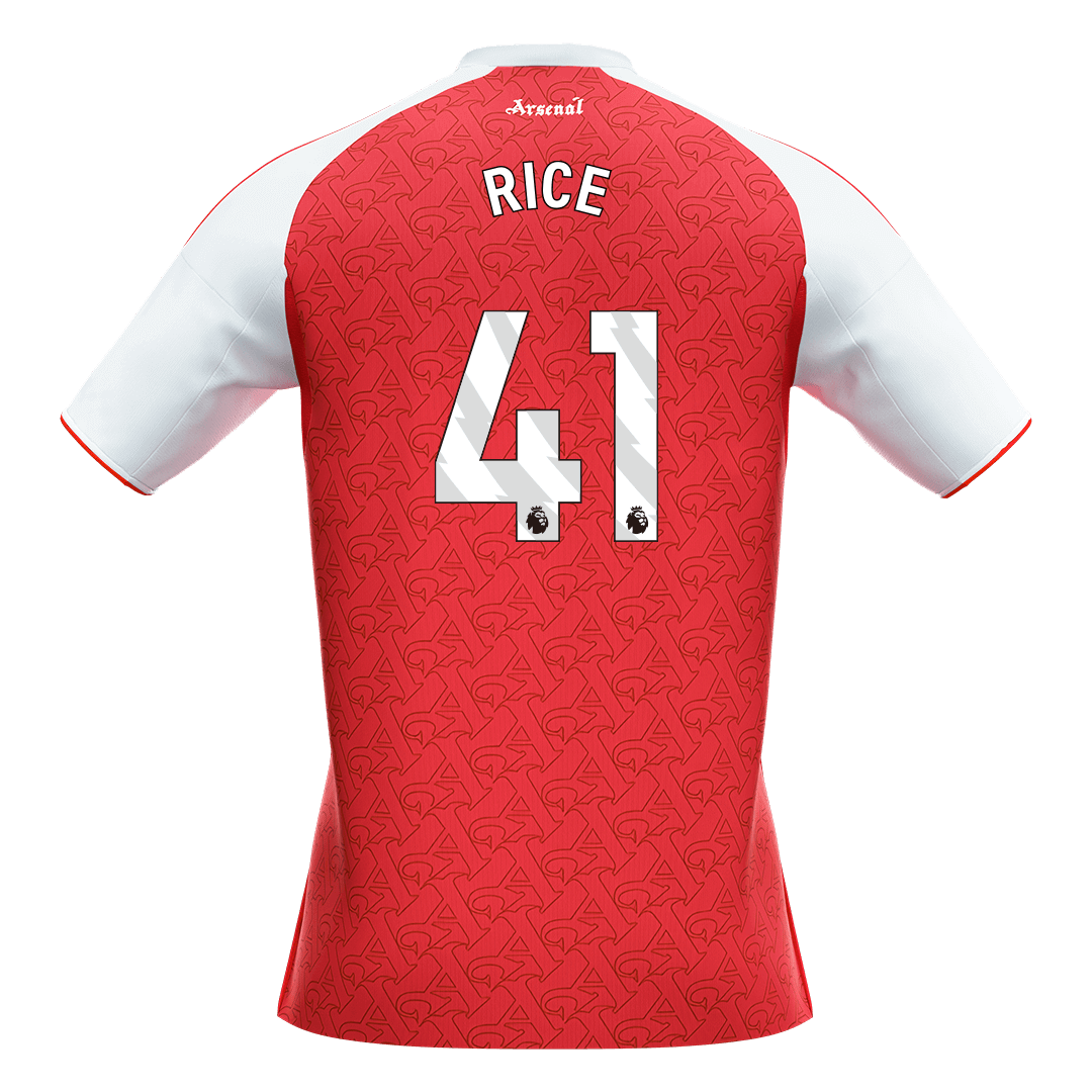 RICE #41 Arsenal Home Soccer Jersey 2025/26 Red - gojersey