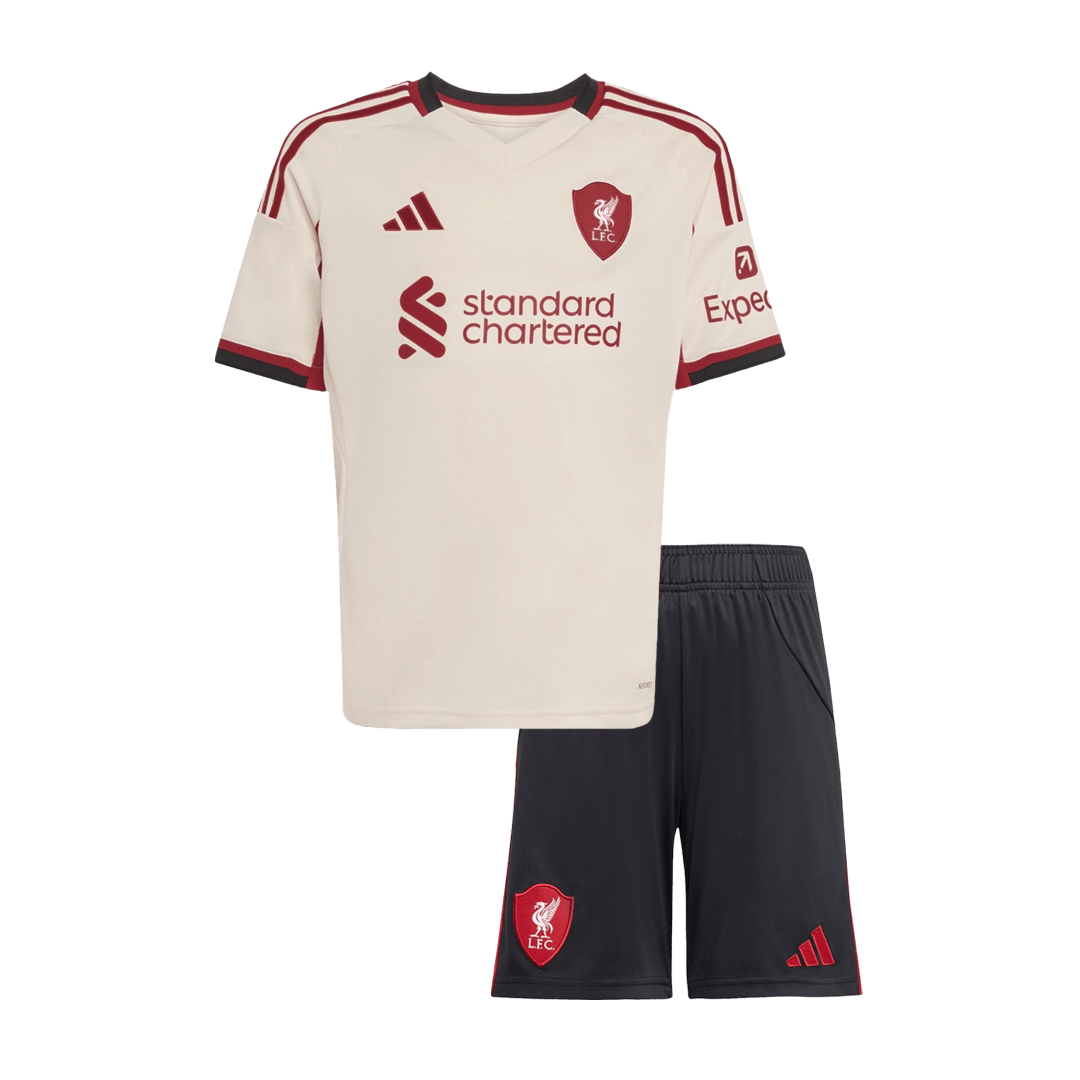 Liverpool Away Soccer Jersey Kit 2025/26 Kid (Jersey+Shorts) - gojersey
