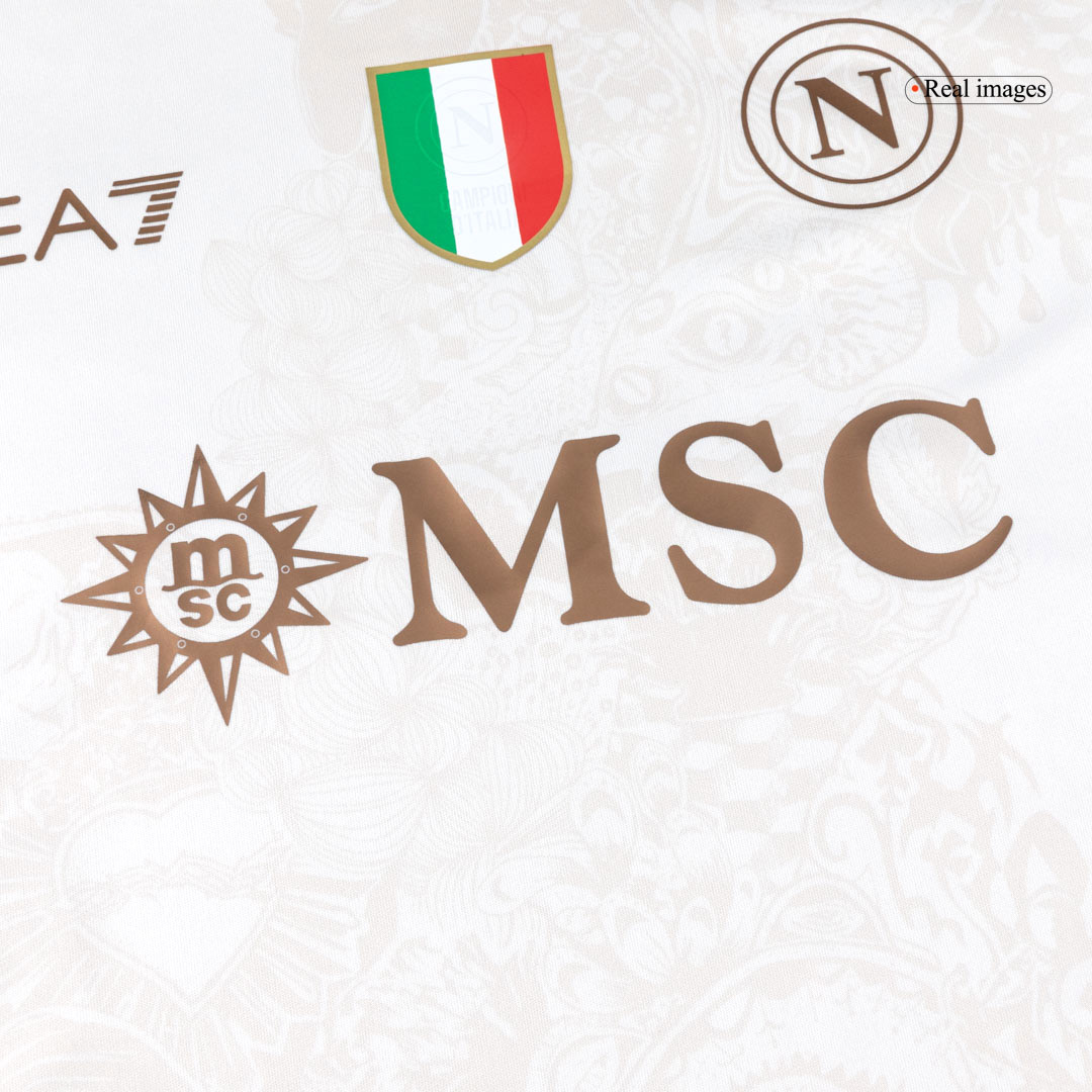 Kid's 25/26 Napoli Away Kit(Jersey+Shorts) White - gojersey