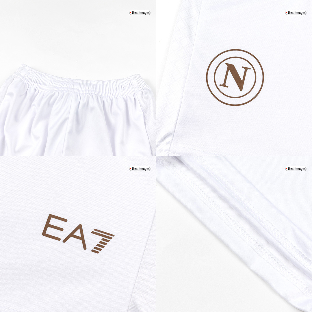 Kid's 25/26 Napoli Away Kit(Jersey+Shorts) White - gojersey