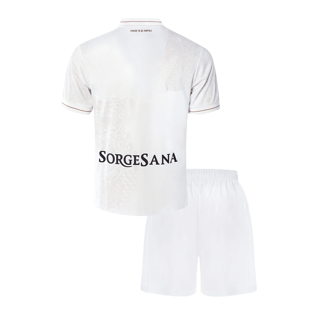 Kid's 25/26 Napoli Away Kit(Jersey+Shorts) White - gojersey
