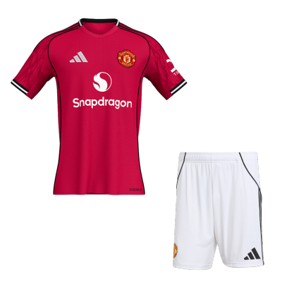 Manchester United Home Soccer Jersey Kit 2025/26 (Jersey+Shorts) - gojersey