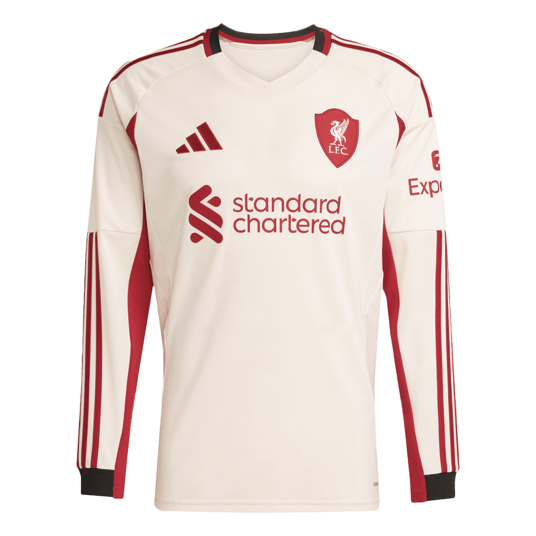 Liverpool Away Soccer Jersey Retro 2025/26 - Long Sleeve - gojersey