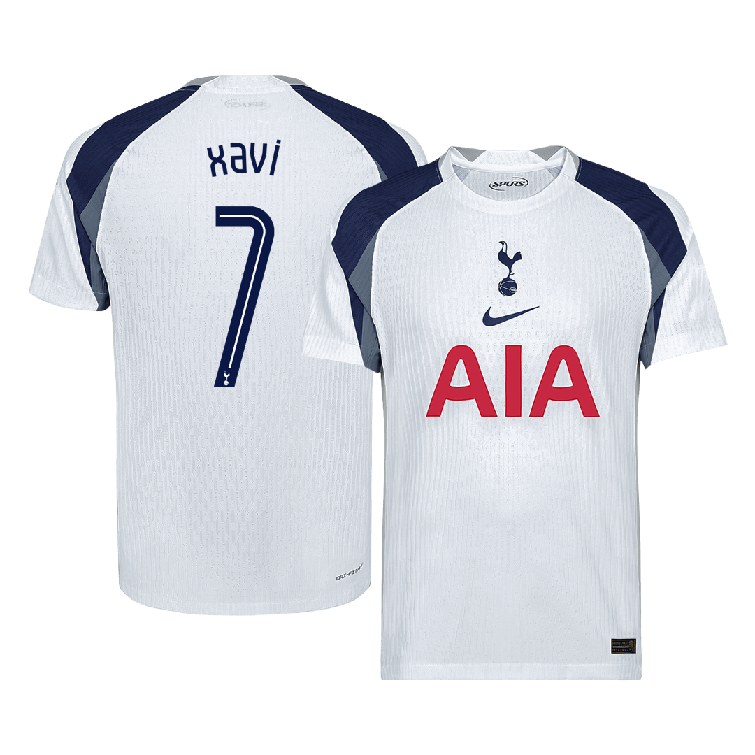 XAVI #7 Authentic Tottenham Hotspur Home Soccer Jersey 2025/26 White - UCL - gojersey
