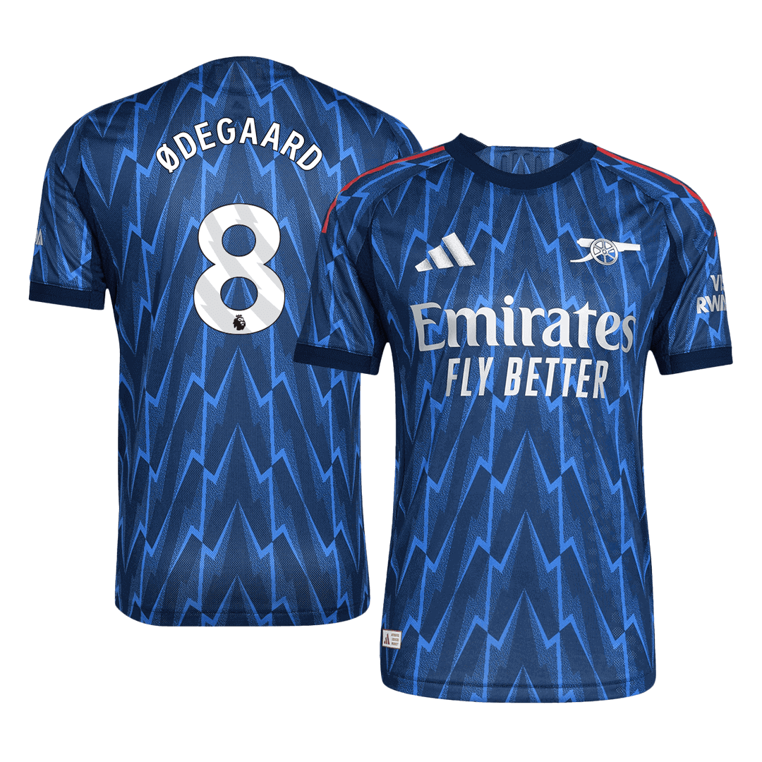 ØDEGAARD #8 Authentic Arsenal Away Soccer Jersey 2025/26 Blue - gojersey