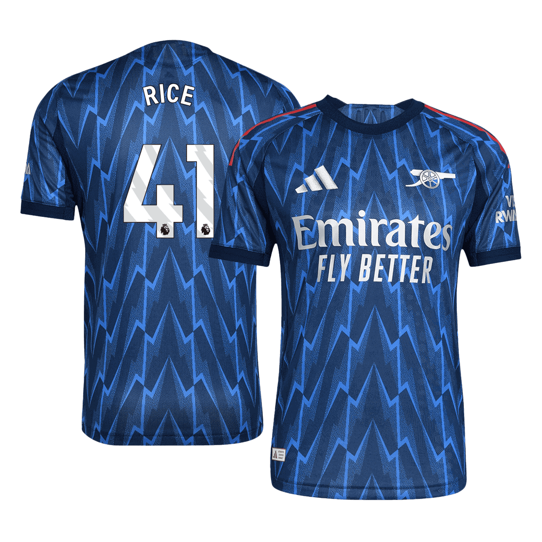 RICE #41 Authentic Arsenal Away Soccer Jersey 2025/26 Blue - gojersey