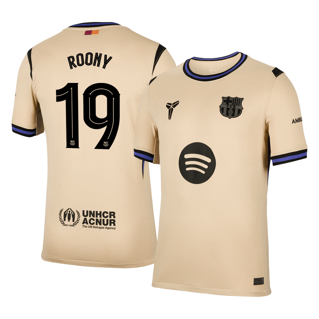 Barcelona ROONY #19 Away Soccer Jersey 2025/26 - UCL Edition - gojersey