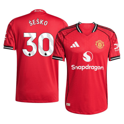 ŠEŠKO #30 Authentic Manchester United Home Soccer Jersey 2025/26 Red - gojersey