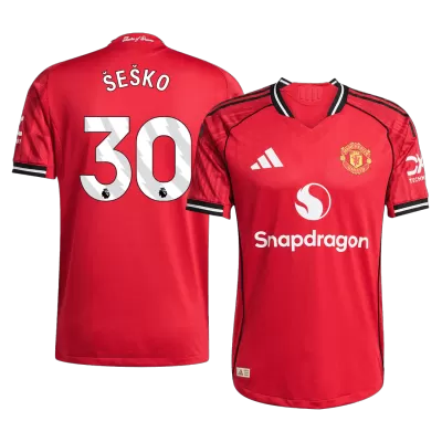 ŠEŠKO #30 Authentic Manchester United Home Soccer Jersey 2025/26 Red - gojersey