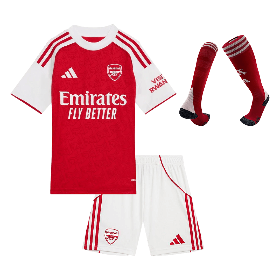 Kid's Arsenal Home Soccer Jersey Kit(Jersey+Shorts) 2025/26 Red - gojersey